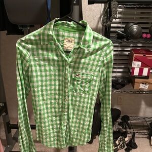 Hollister Lime Checkered Shirt